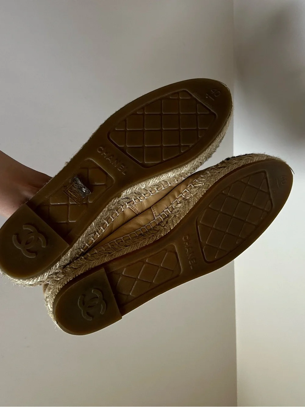 CHANEL leather espadrilles